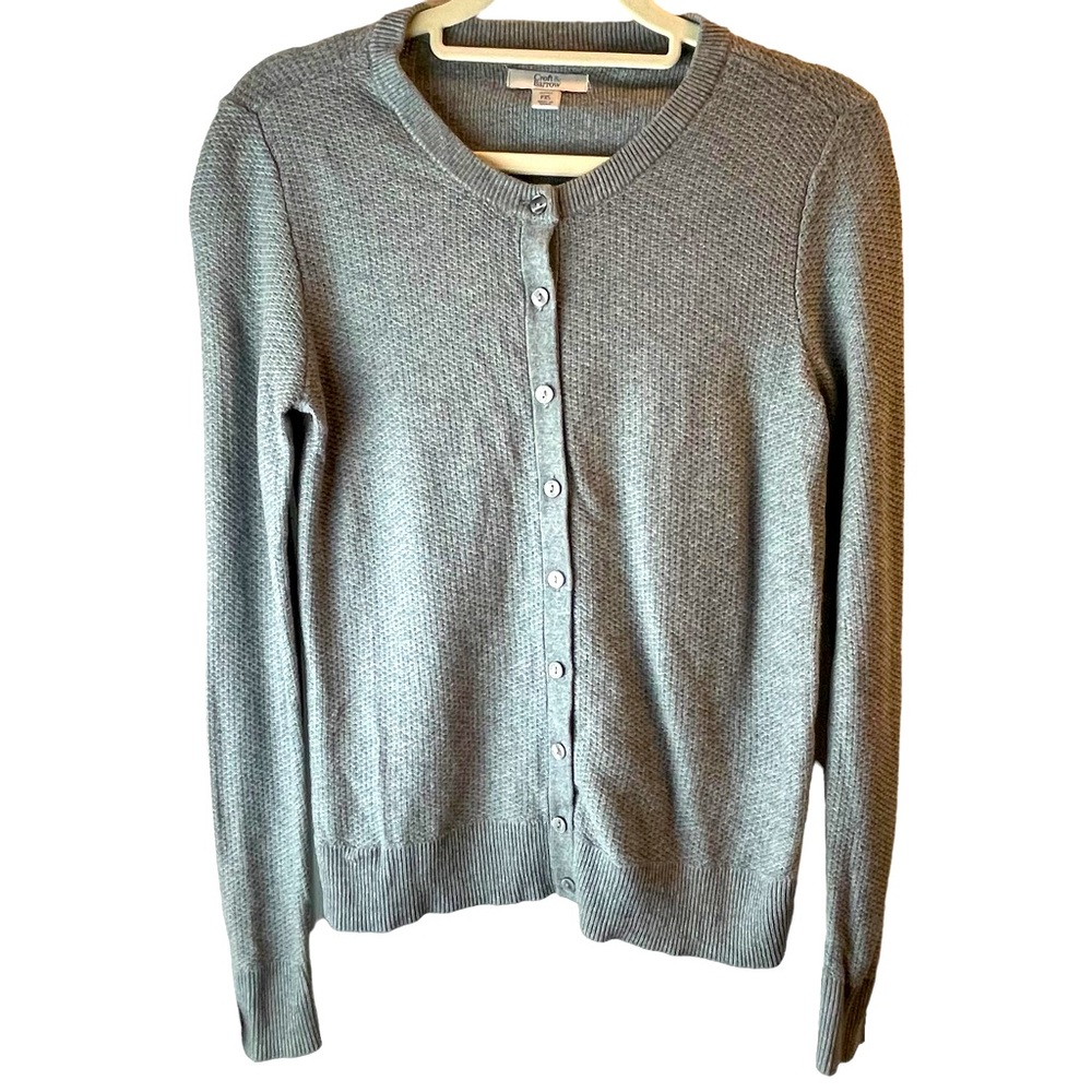Croft & Barrow Grey Waffle Sweater Petite XS